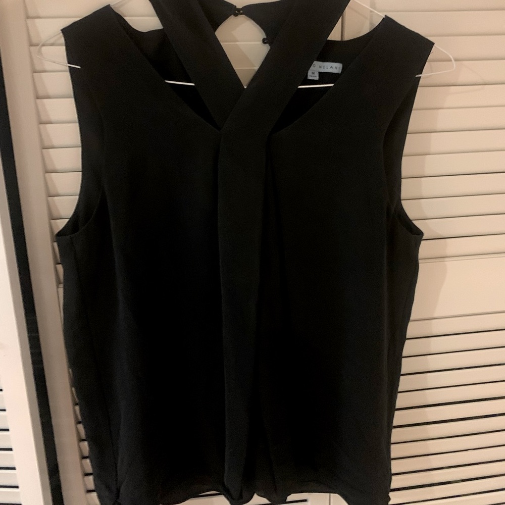 Black cross tank blouse